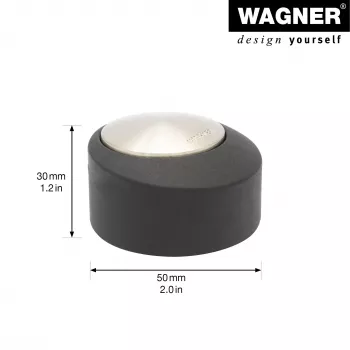Wagner Design Yourself EH 5181 tope de puerta de suelo, zamak con tope de goma, níquel mate, 50 mm 15518111