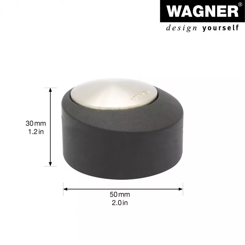 Wagner Design Yourself EH 5181 tope de puerta de suelo, zamak con tope de goma, níquel mate, 50 mm 15518111