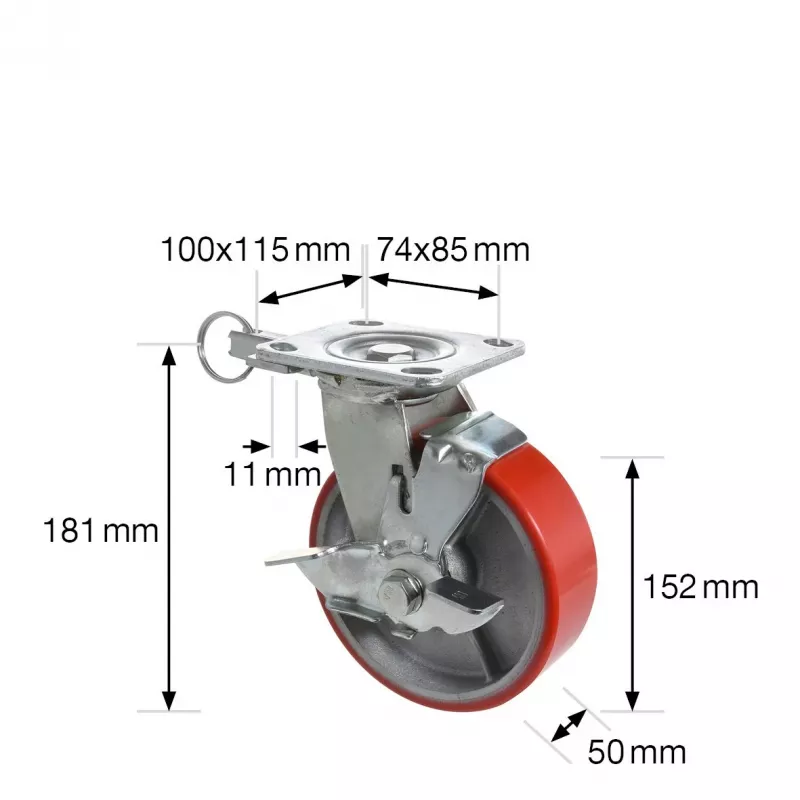 Wagner design yourself rueda giratoria de carga pesada RO 0115 rojo 100 mm 150 kg 4011501