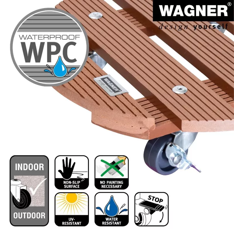 Wagner design yourself rodillo para plantas WPC GH 0535 redondo marrón 29 x 7,5 cm 20053501