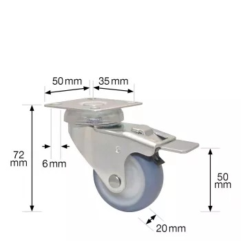 Wagner design yourself ECO RO 3550 rueda giratoria, rueda de 50 mm, gris 3355001