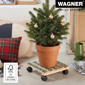 WAGNER design yourself rodillo para plantas GH0653 cuadrado madera 29x8 cm 20065301