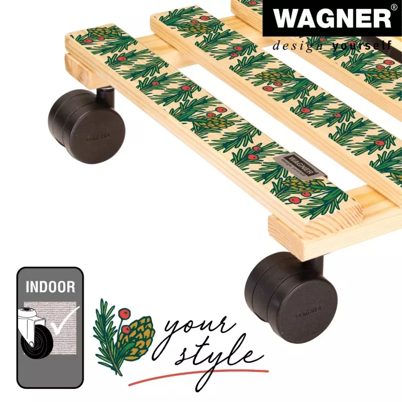 WAGNER design yourself rodillo para plantas GH0653 cuadrado madera 29x8 cm 20065301