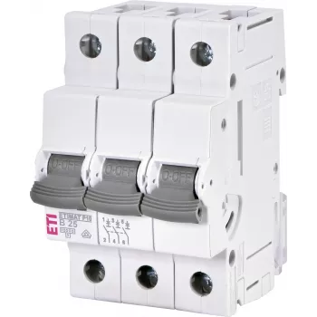ETI ETIMAT P10 interruptor automático 3 polos B25 25A 10kA, 415V AC/DC
