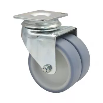 Wagner design yourself ECO RO 1577 rueda doble giratoria gris, rueda de 50 mm, 50 kg de carga, fijación de placa 3157701