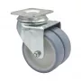 Wagner design yourself ECO RO 1577 rueda doble giratoria gris, rueda de 50 mm, 50 kg de carga, fijación de placa 3157701