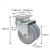 Wagner design yourself ECO RO 1577 rueda doble giratoria gris, rueda de 50 mm, 50 kg de carga, fijación de placa 3157701