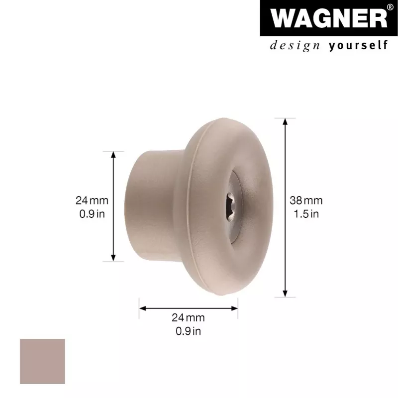 Wagner design yourself DOT gancho de perchero, taupe, 1 gancho, zamak, montaje por tornillo 17022121