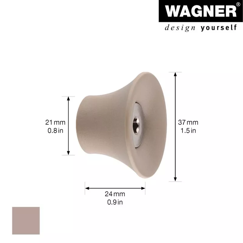 Wagner design yourself TULIP gancho de perchero, taupe, 1 gancho, zamak, montaje en pared, 10 kg de carga 17032121