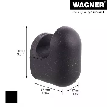 Wagner design yourself PILL gancho de perchero, 1 gancho, negro, aluminio, montaje en pared, 40 mm 17040221