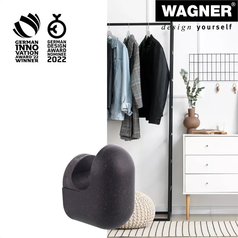 Wagner design yourself PILL gancho de perchero, 1 gancho, negro, aluminio, montaje en pared, 40 mm 17040221
