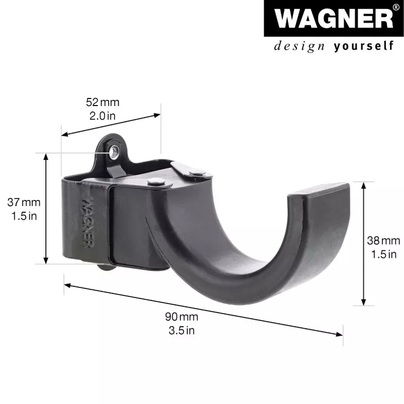 Wagner design yourself gancho de pared WH 2097 con 1 gancho, negro, 1 ud. 15209711