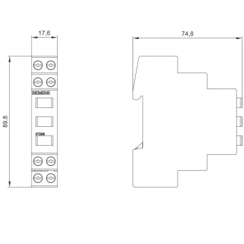 Siemens 5TE5802 interruptor auxiliar, 1NO+1NC, montaje lateral, multicolor