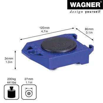 Wagner ROLLY MM 3171 20317101 plataforma de transporte, hasta 200 kg, azul