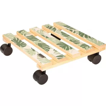 WAGNER design yourself carro para plantas GH0645 diseño cuadrado de madera 29 x 8 cm, abedul natural contrachapado, 4 ruedas giratorias, 100 kg de carga 20064501