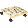 WAGNER design yourself carro para plantas GH0645 diseño cuadrado de madera 29 x 8 cm, abedul natural contrachapado, 4 ruedas giratorias, 100 kg de carga 20064501