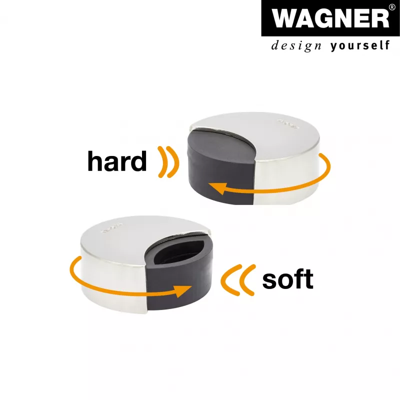 Wagner design yourself EH 5151 tope de puerta de zamak con tope de goma, cromado, Ø50 mm, para atornillar, plata 15515111