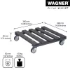 Wagner design yourself carro para plantas GH 0412 cuadrado antracita madera 38 x 38 x 9,5 cm 20041201