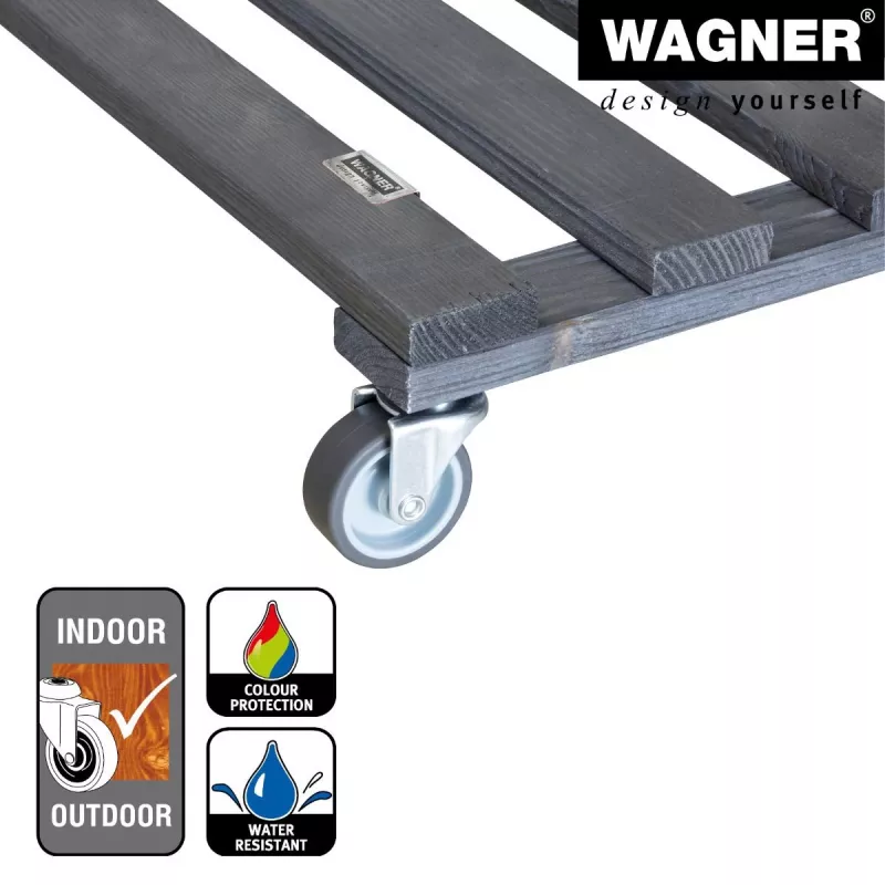 Wagner design yourself carro para plantas GH 0412 cuadrado antracita madera 38 x 38 x 9,5 cm 20041201