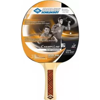 DONIC SCHILDKRÖT Champs Line 300 Palas de tenis de mesa - madera contrachapada especial de 5 capas certificada FSC, goma Jade, mango cóncavo, principiante 705132