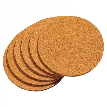 KESPER Set de posavasos de corcho natural, 6 piezas, cuadrados, resistentes al calor, 100x100x5 mm, ecológicos