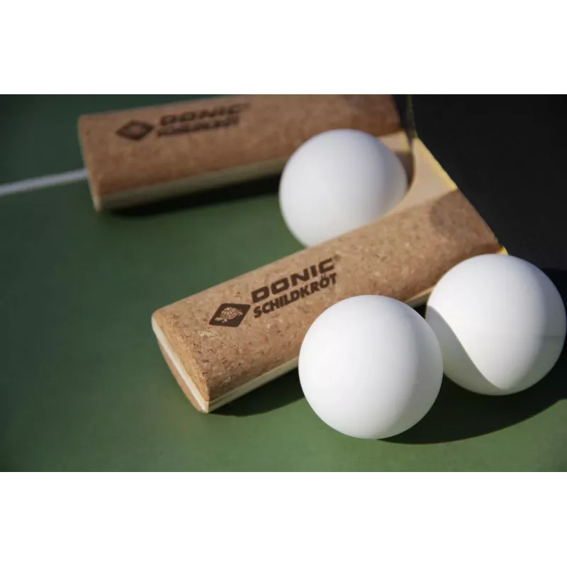DONIC SCHILDKRÖT Persson 500 Palas de tenis de mesa con mango de corcho, goma Elite, esponja de 1,6 mm, orientadas al control 728451