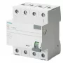 Siemens SENTRON 5SV36448 Interruptor diferencial, tipo A, 40 A, 300 mA, 4 polos, 400 V, selectivo