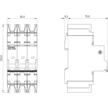 Siemens SENTRON 5SJ4 Interruptor automático 3 polos, curva C, 16 A, 6 kA, 400 V AC 5SJ43167HG42