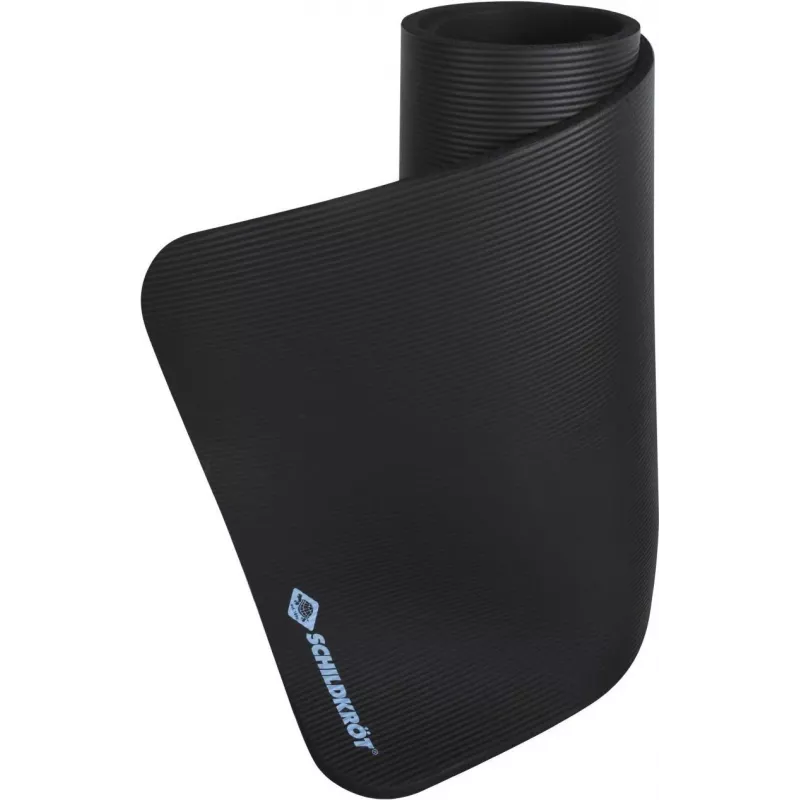 SCHILDKROT Esterilla de fitness 15 mm negra antideslizante NBR 183x61 cm con correa de transporte 960160