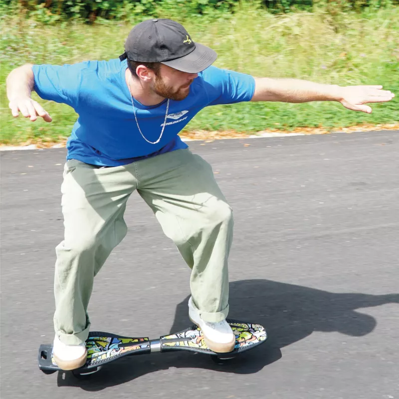 SCHILDKROT waveboard Good Vibes Graffiti tabla grande de plástico con superficie antideslizante 510801