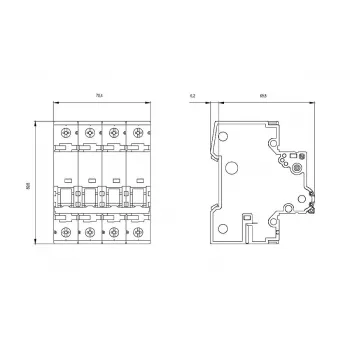 Siemens 5SY66166 interruptor automático 3P+N B16 16A 6kA 230/400V AC
