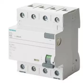 SIEMENS 5SV36468 interruptor diferencial, tipo A, 63 A, 300 mA, 4 polos, 400 V, selectivo
