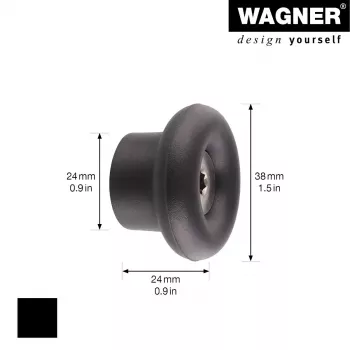 Wagner design yourself DOT GH 0201 Gancho de pared, negro, 1 gancho, montaje con tornillos, plástico 17020121