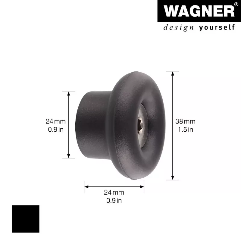 Wagner design yourself DOT GH 0201 Gancho de pared, negro, 1 gancho, montaje con tornillos, plástico 17020121