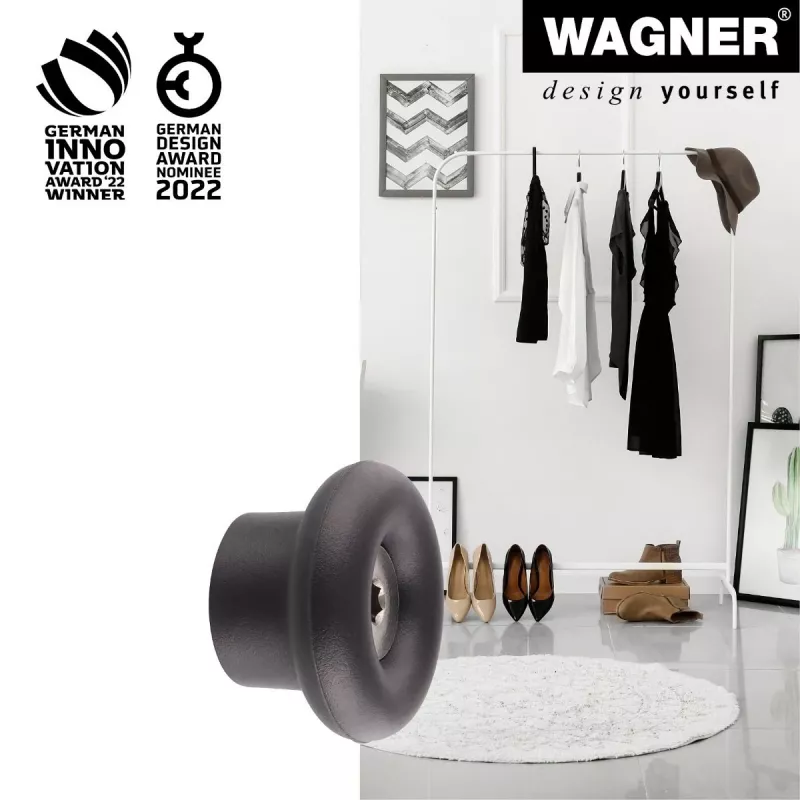 Wagner design yourself DOT GH 0201 Gancho de pared, negro, 1 gancho, montaje con tornillos, plástico 17020121