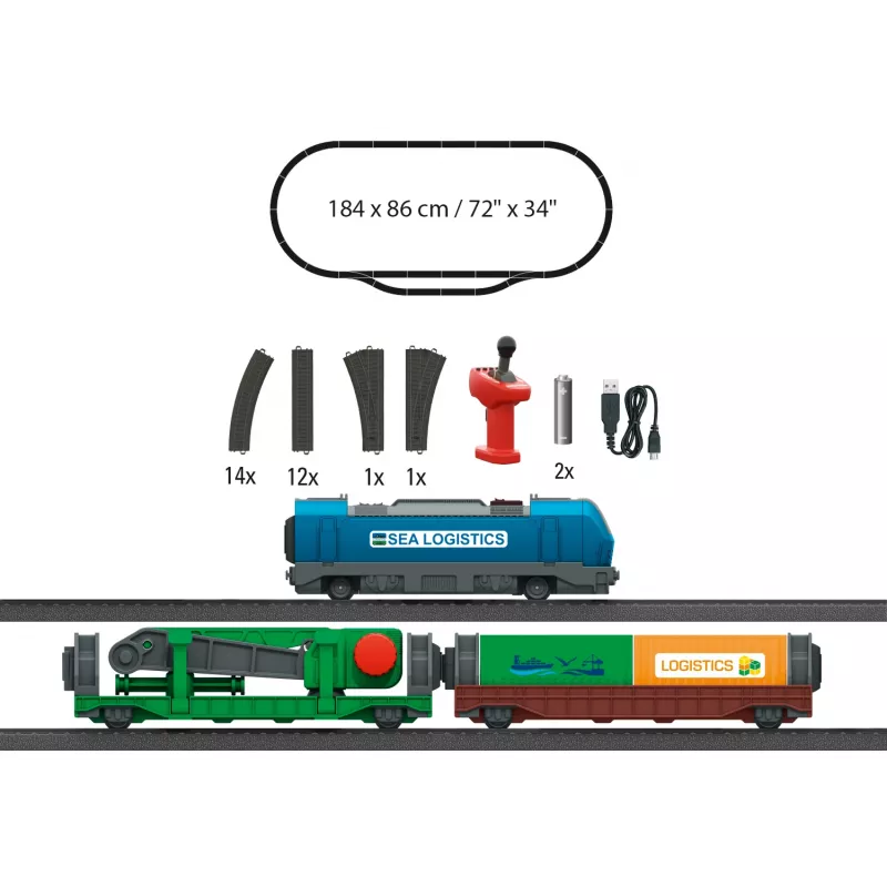 Märklin 29349 H0 set de iniciación Logística de contenedores con locomotora diésel serie 232 y 3 vagones portacontenedores