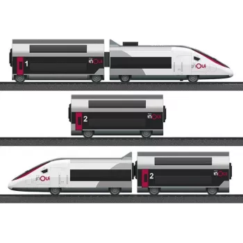 Märklin TGV Duplex H0 set de tren digital de 5 piezas con Mobile Station 2, blanco/negro 029406