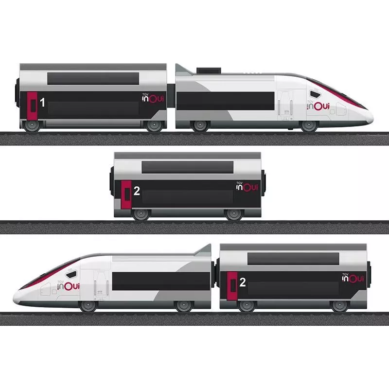 Märklin TGV Duplex H0 set de tren digital de 5 piezas con Mobile Station 2, blanco/negro 029406