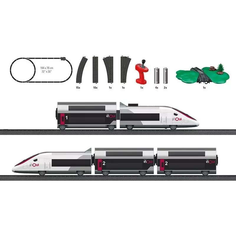 Märklin TGV Duplex H0 set de tren digital de 5 piezas con Mobile Station 2, blanco/negro 029406