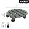 WAGNER design yourself rodapié con ruedas GH0558 plástico, Ø 38,5 cm verde oscuro redondo, 1 ud. 20055801
