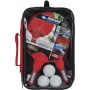 DONIC Schildkröt 788662 set de tenis de mesa - 2 raquetas, 3 pelotas, red - negro/rojo