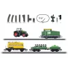 Märklin 29653 H0 set de iniciación Agricultura – locomotora de vapor digital BR 81 con sonido mfx+, Mobile Station 3, óvalo de vía C, vagón con tractor y balas de heno