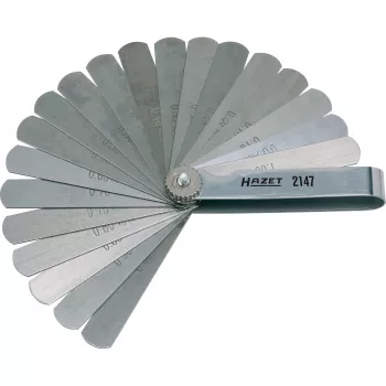 HAZET 2147 galga de espesores, 13 hojas, 0,05-1,00 mm, métrica