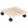 WAGNER design yourself rodapié con ruedas GH0037, madera de haya, beige, cuadrado, 29 x 29 x 8,3 cm, 100 kg de carga 20003701
