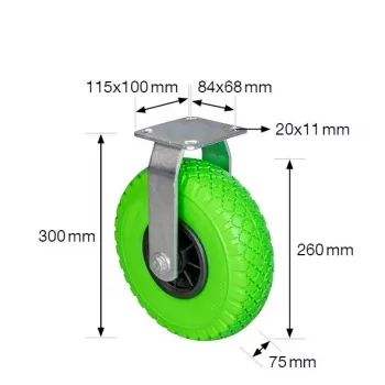 Wagner design yourself rueda giratoria de carga pesada RO 7266 verde (4726601)