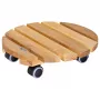WAGNER Multiroller ERLE soft redondo Ø34cm rodapié con ruedas, madera maciza de aliso, 100 kg, 3 ruedas giratorias, protector de suelos 20026201