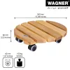WAGNER Multiroller ERLE soft redondo Ø34cm rodapié con ruedas, madera maciza de aliso, 100 kg, 3 ruedas giratorias, protector de suelos 20026201