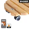 WAGNER Multiroller ERLE soft redondo Ø34cm rodapié con ruedas, madera maciza de aliso, 100 kg, 3 ruedas giratorias, protector de suelos 20026201
