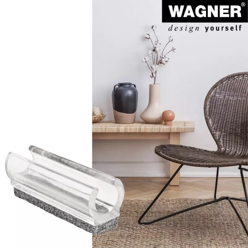 Wagner design yourself EH 0690 deslizadores de muebles a presión, plástico, patas redondas de 12 mm, pack de 4, blanco 15069099