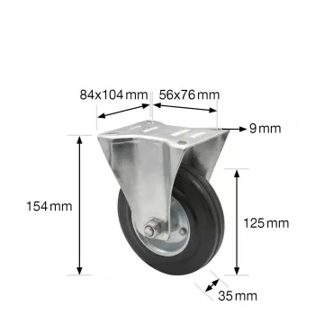 Wagner design yourself Rueda giratoria con soporte RO 8124 plata 50 mm rueda 40 kg carga 4812401